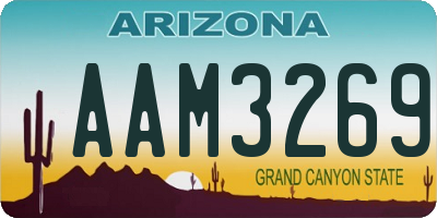 AZ license plate AAM3269