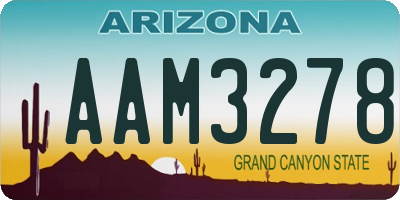 AZ license plate AAM3278