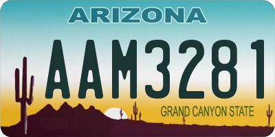 AZ license plate AAM3281