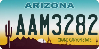 AZ license plate AAM3282