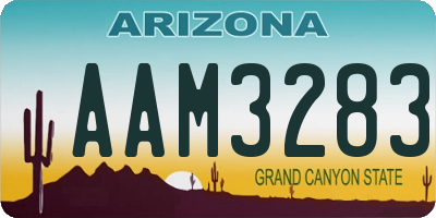 AZ license plate AAM3283