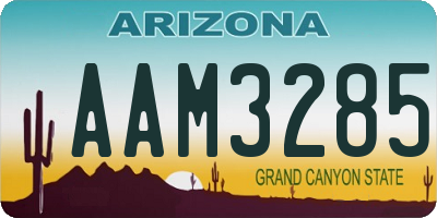 AZ license plate AAM3285