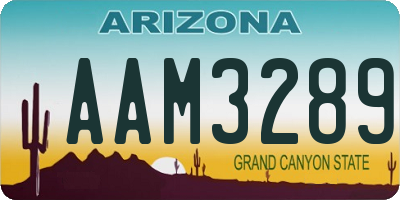 AZ license plate AAM3289