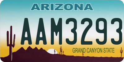 AZ license plate AAM3293