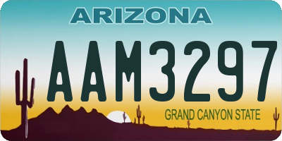 AZ license plate AAM3297