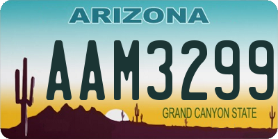 AZ license plate AAM3299