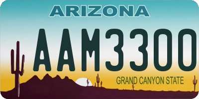 AZ license plate AAM3300