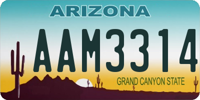 AZ license plate AAM3314