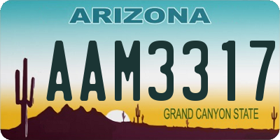 AZ license plate AAM3317