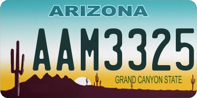 AZ license plate AAM3325