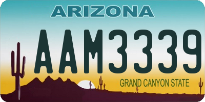 AZ license plate AAM3339