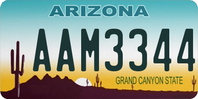 AZ license plate AAM3344