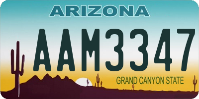 AZ license plate AAM3347