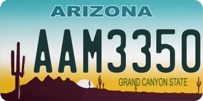 AZ license plate AAM3350