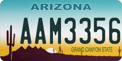 AZ license plate AAM3356