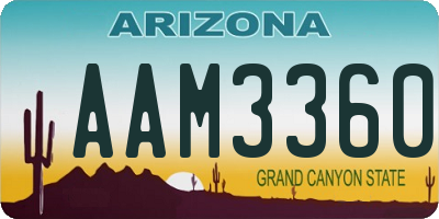 AZ license plate AAM3360