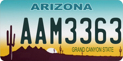 AZ license plate AAM3363
