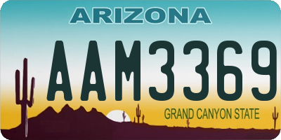 AZ license plate AAM3369