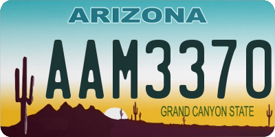 AZ license plate AAM3370