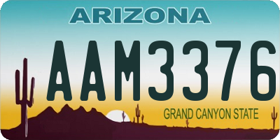 AZ license plate AAM3376