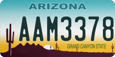 AZ license plate AAM3378