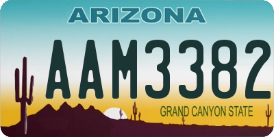 AZ license plate AAM3382