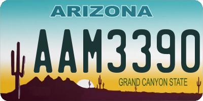 AZ license plate AAM3390