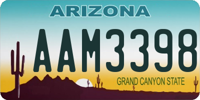 AZ license plate AAM3398