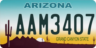 AZ license plate AAM3407