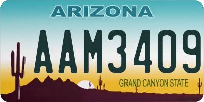 AZ license plate AAM3409