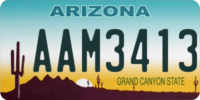 AZ license plate AAM3413