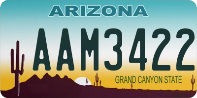 AZ license plate AAM3422