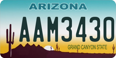 AZ license plate AAM3430