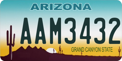 AZ license plate AAM3432