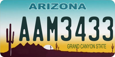 AZ license plate AAM3433