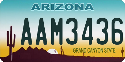 AZ license plate AAM3436