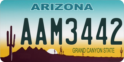 AZ license plate AAM3442