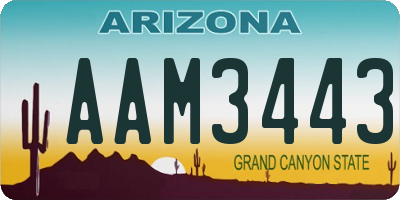 AZ license plate AAM3443