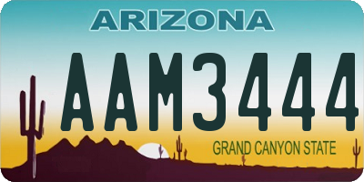 AZ license plate AAM3444