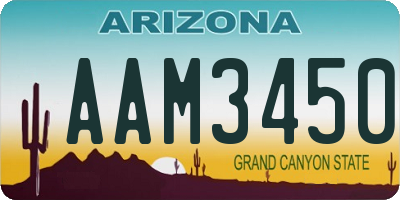 AZ license plate AAM3450