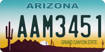 AZ license plate AAM3451