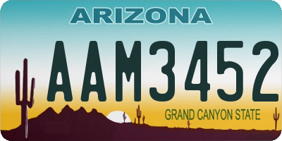 AZ license plate AAM3452