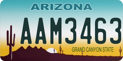 AZ license plate AAM3463