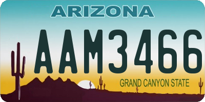 AZ license plate AAM3466