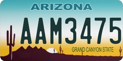 AZ license plate AAM3475