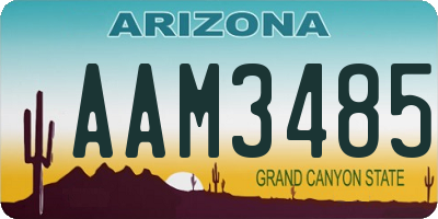 AZ license plate AAM3485