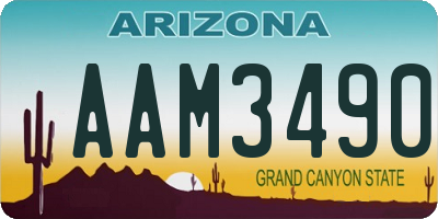 AZ license plate AAM3490
