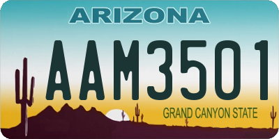 AZ license plate AAM3501