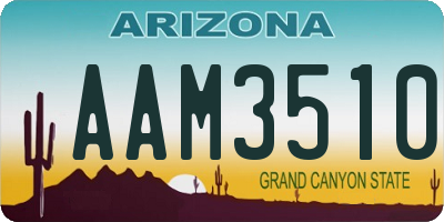 AZ license plate AAM3510