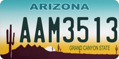 AZ license plate AAM3513